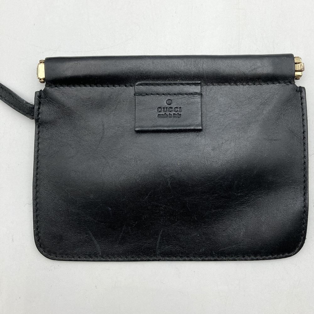 GUCCI 95332 Shoulder Bag Handbag Large Bag Beige Black Canvas Leather Fashion Women's PRE-OWNED