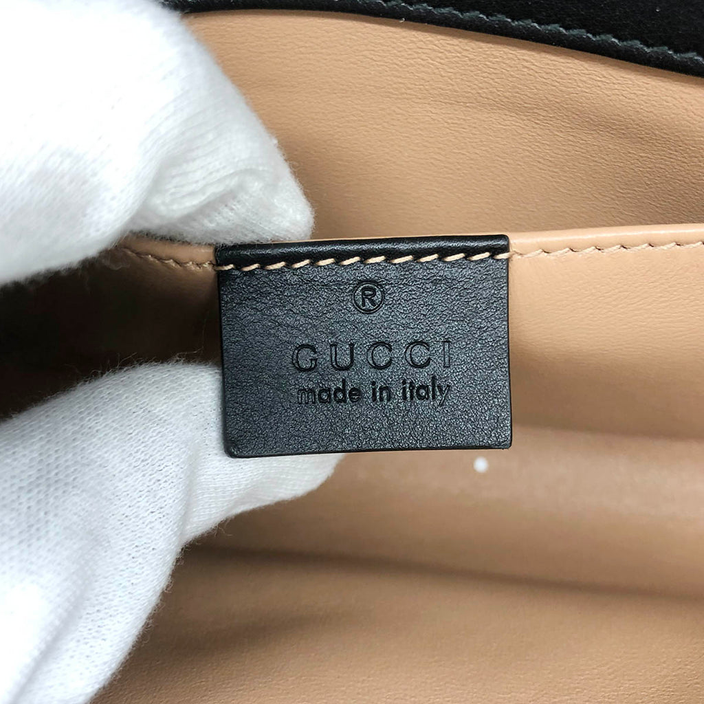 Gucci 576532 Raja Broadway Tiger Clutch Bag Leather Black/Gold Pre-owned