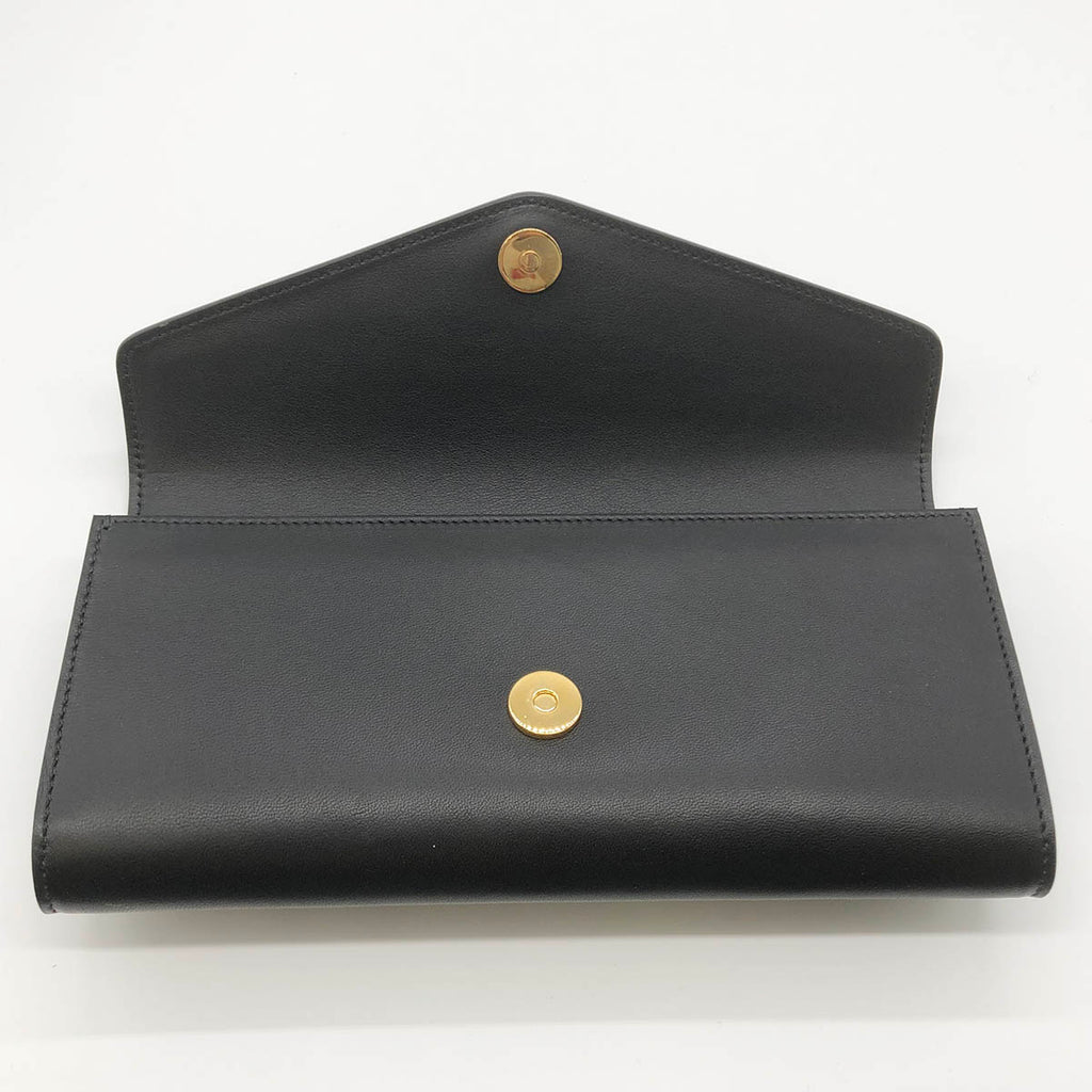 Gucci 576532 Raja Broadway Tiger Clutch Bag Leather Black/Gold Pre-owned
