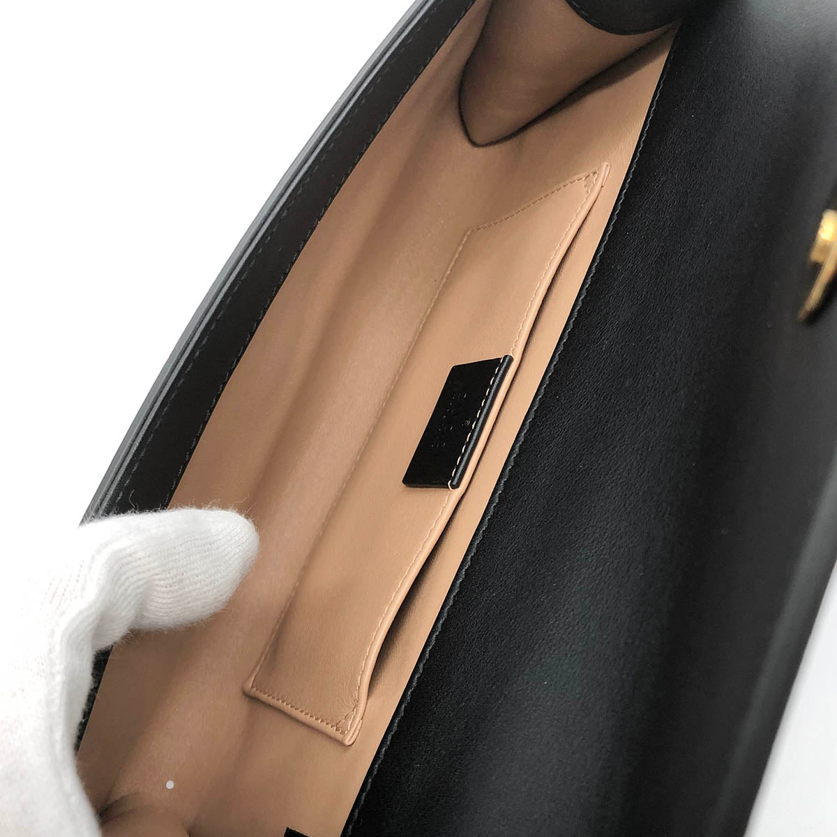 Gucci 576532 Raja Broadway Tiger Clutch Bag Leather Black/Gold Pre-owned