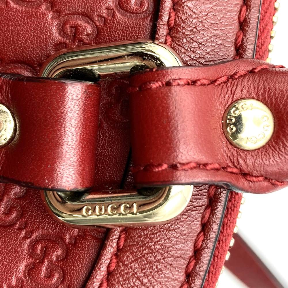 GUCCI 449654 Handbag/Shoulder Bag, 2-way, Guccissima Leather, Red, Women's PRE-OWNED