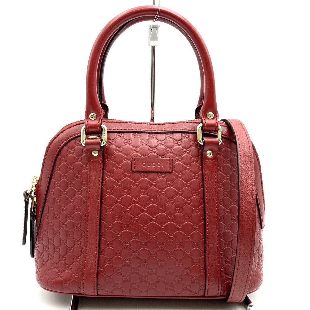 GUCCI 449654 Handbag/Shoulder Bag, 2-way, Guccissima Leather, Red, Women's PRE-OWNED