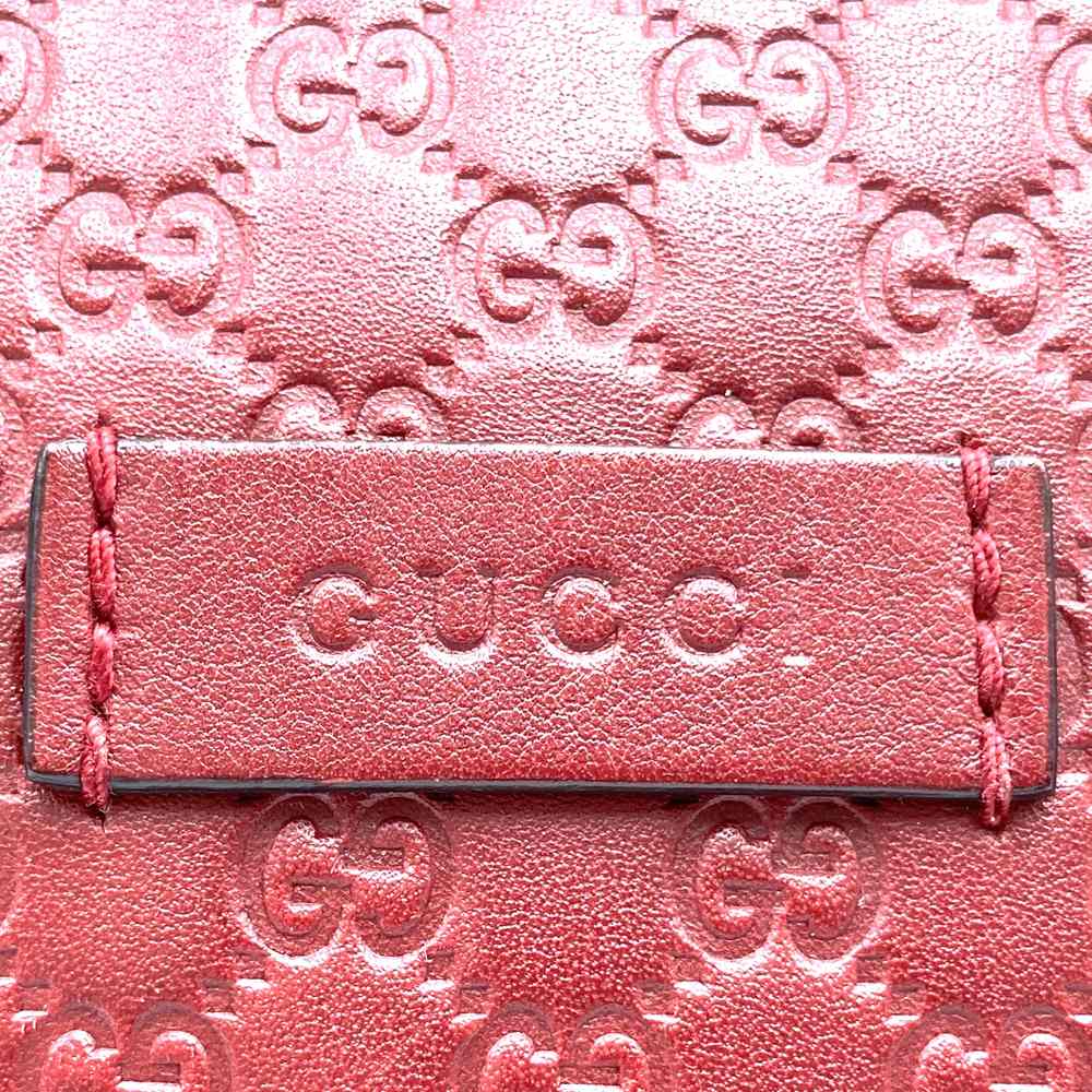 GUCCI 449654 Handbag/Shoulder Bag, 2-way, Guccissima Leather, Red, Women's PRE-OWNED