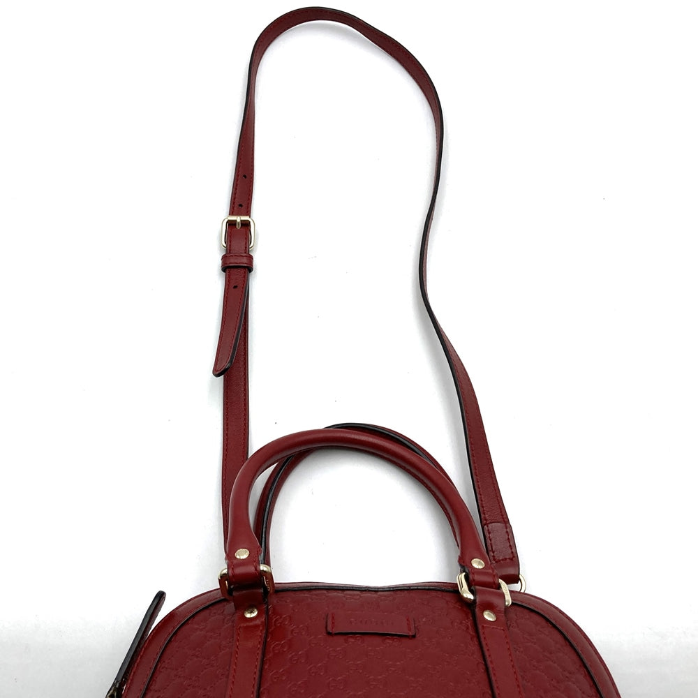 GUCCI 449654 Handbag/Shoulder Bag, 2-way, Guccissima Leather, Red, Women's PRE-OWNED