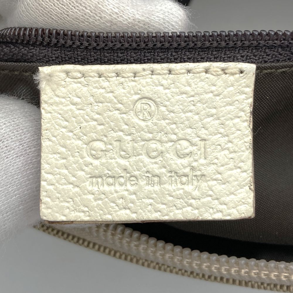 Gucci 001 3865 Bamboo Handbag/Pouch Canvas/Leather Beige Pre-owned