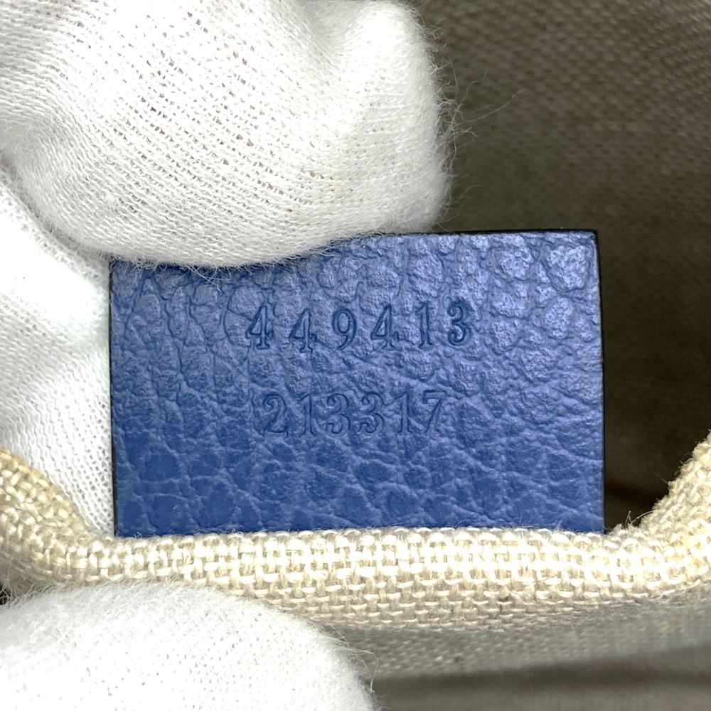 Gucci 449413 Shoulder Bag GG Canvas/Leather Blue/Brown Pre-owned