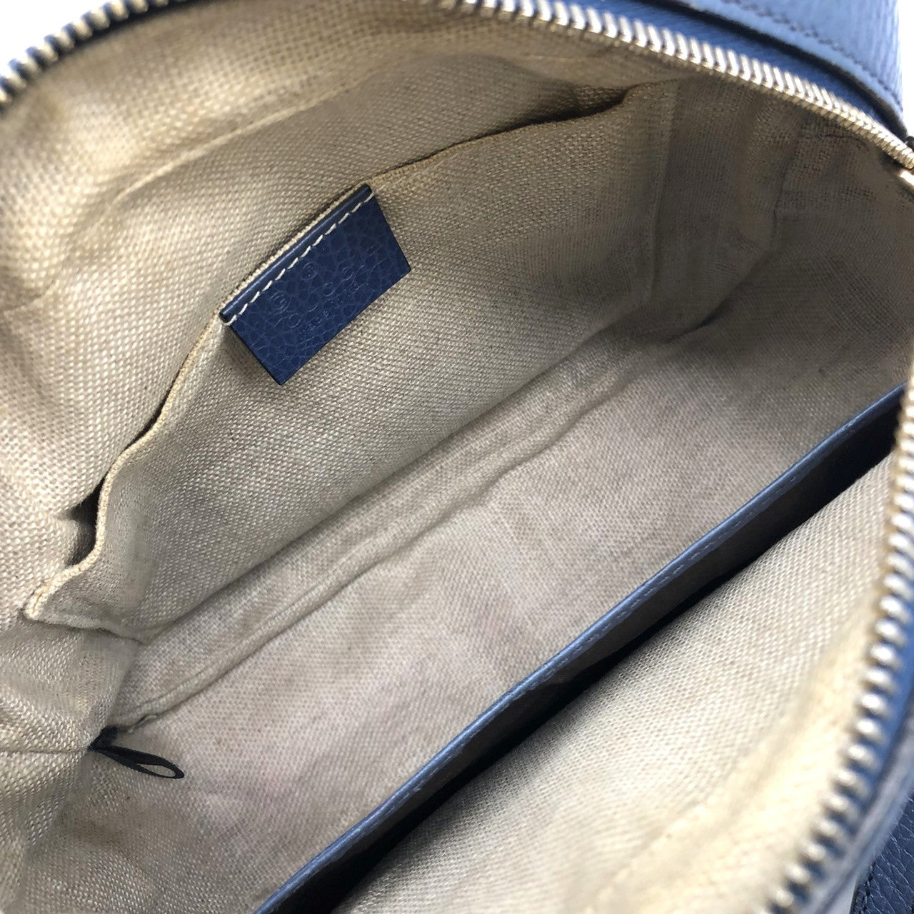 Gucci 449413 Shoulder Bag GG Canvas/Leather Blue/Brown Pre-owned