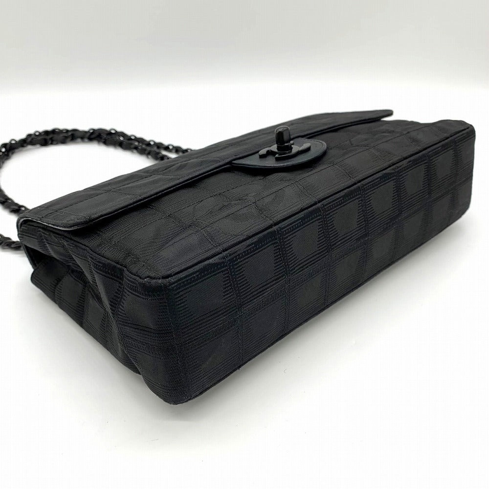 Excellent condition CHANEL New Travel Line Chocolate Bar Chain Shoulder Bag, Nylon, Coco Black. PRE-OWNED