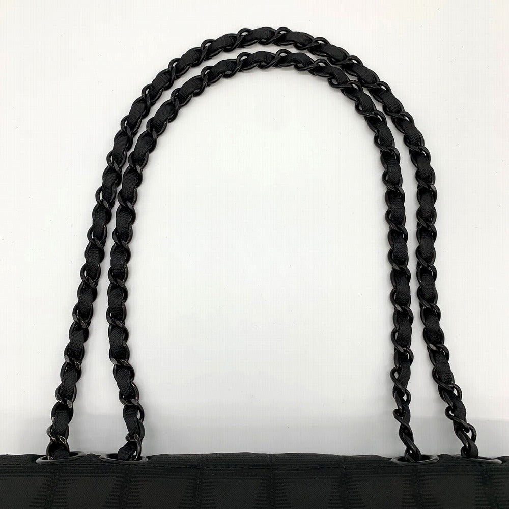 Excellent condition CHANEL New Travel Line Chocolate Bar Chain Shoulder Bag, Nylon, Coco Black. PRE-OWNED