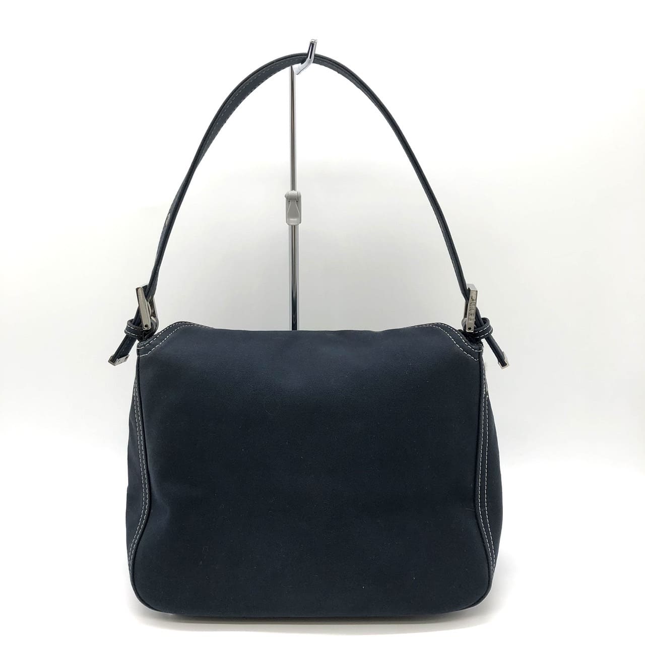 FENDI Mamma Bucket Marble Shoulder Bag Handbag Canvas Navy Denim Women's PRE-OWNED