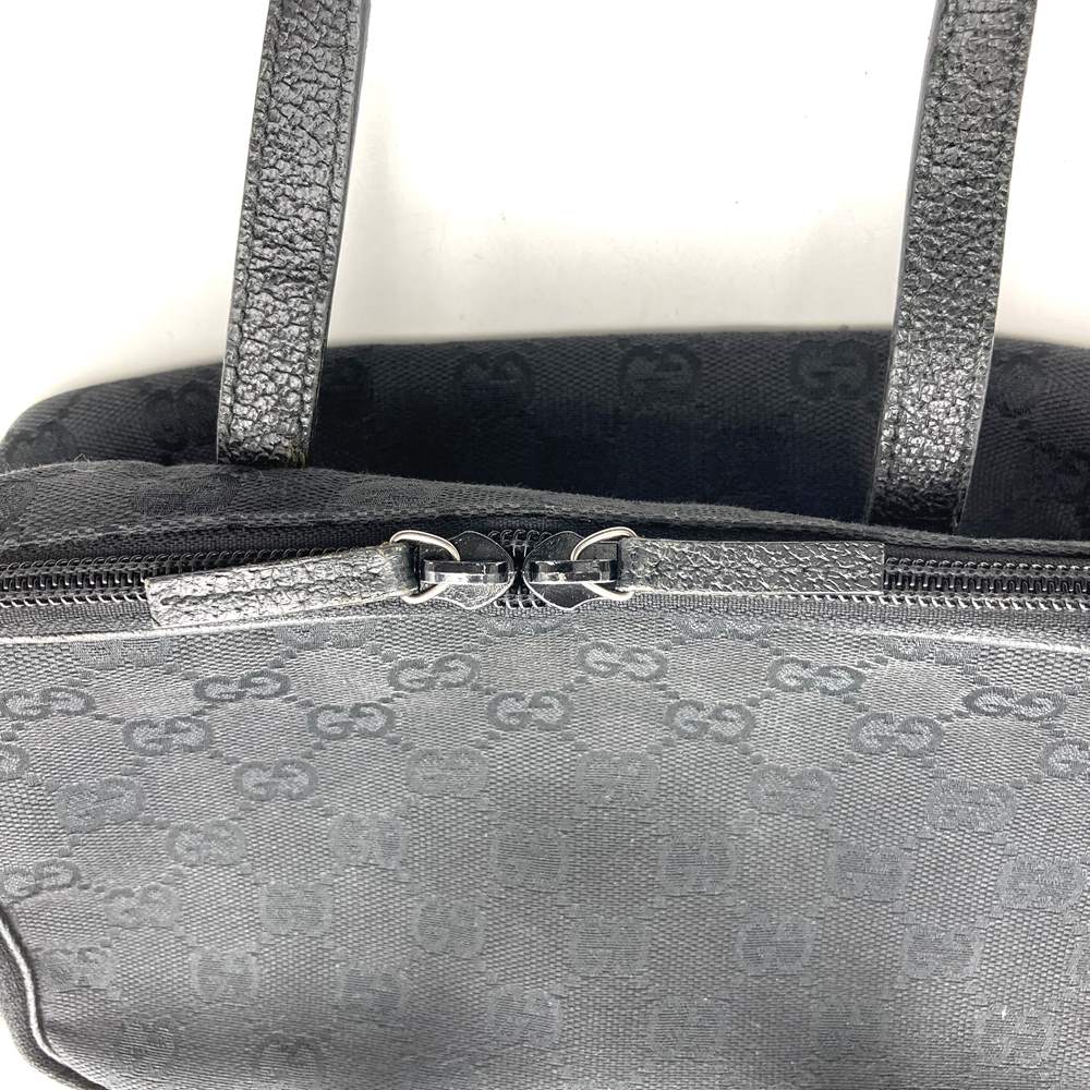 Gucci 124540 Vanity Pouch/Handbag GG Canvas/Leather Black Pre-owned