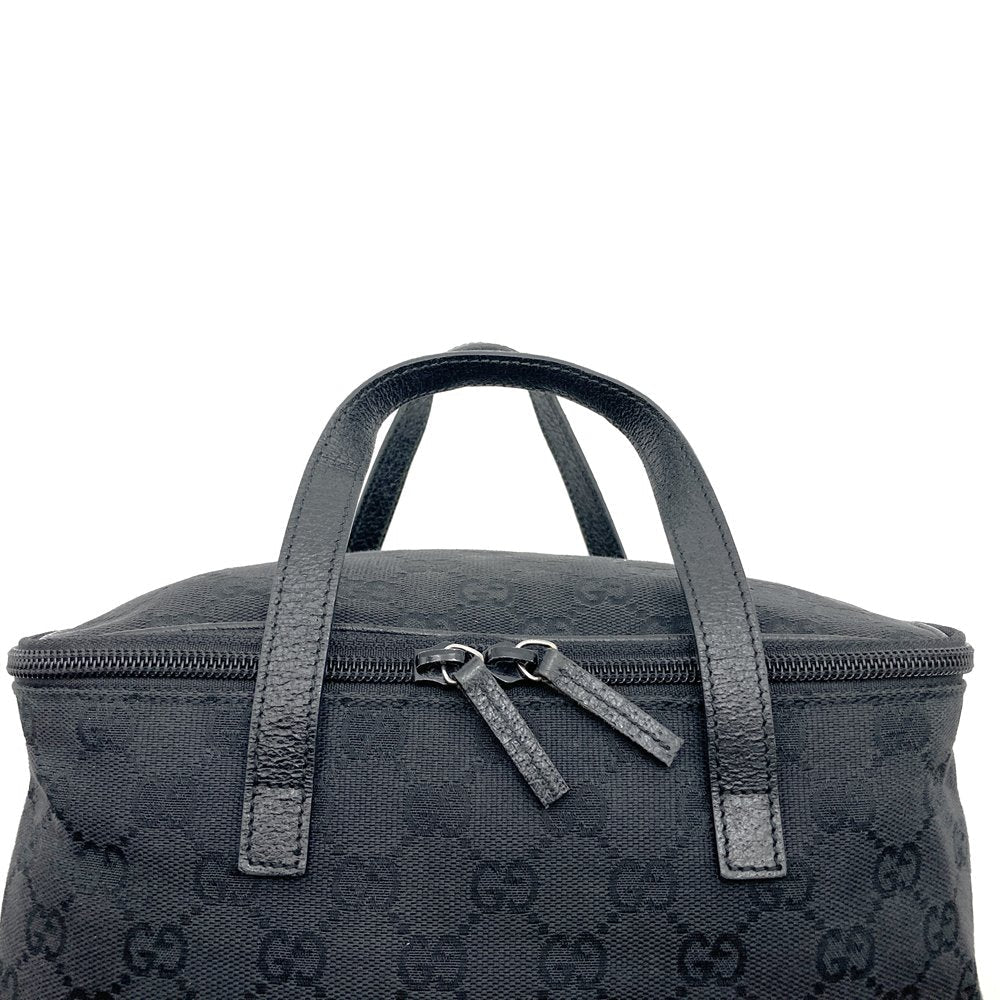 Gucci 124540 Vanity Pouch/Handbag GG Canvas/Leather Black Pre-owned
