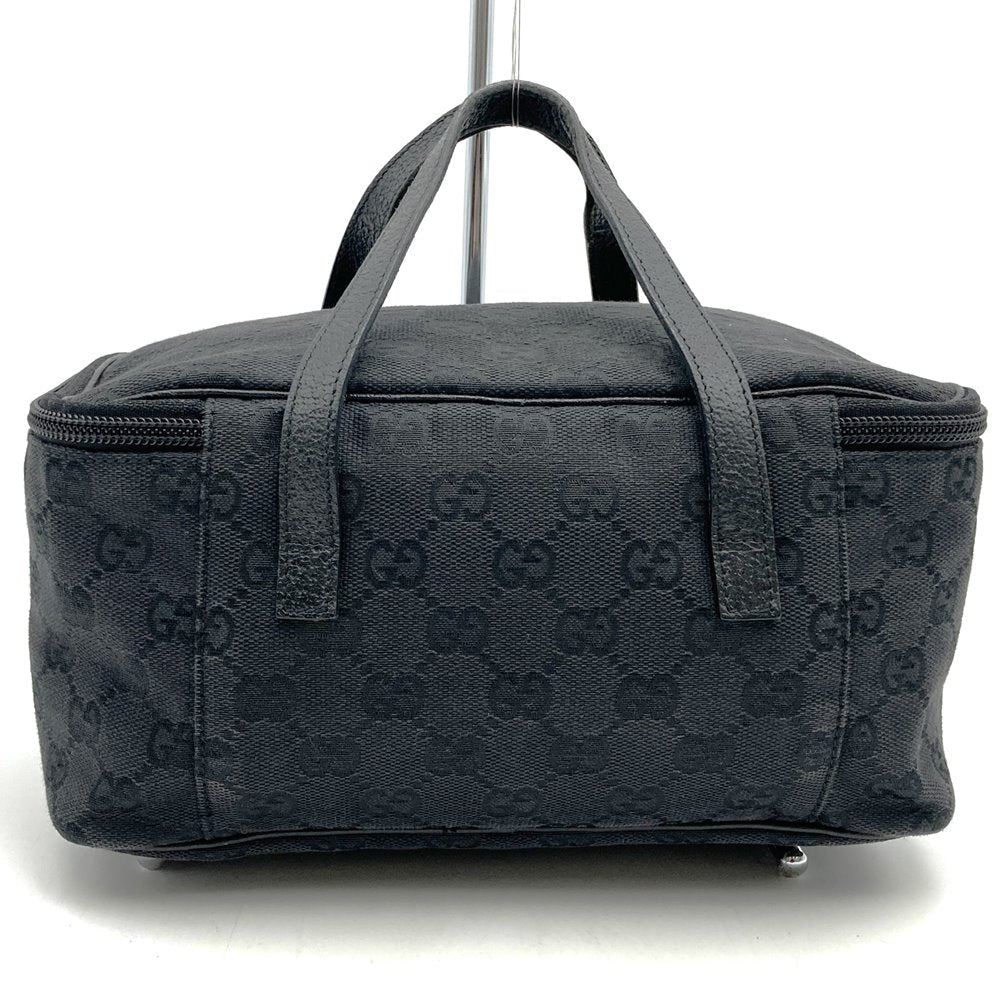 Gucci 124540 Vanity Pouch/Handbag GG Canvas/Leather Black Pre-owned