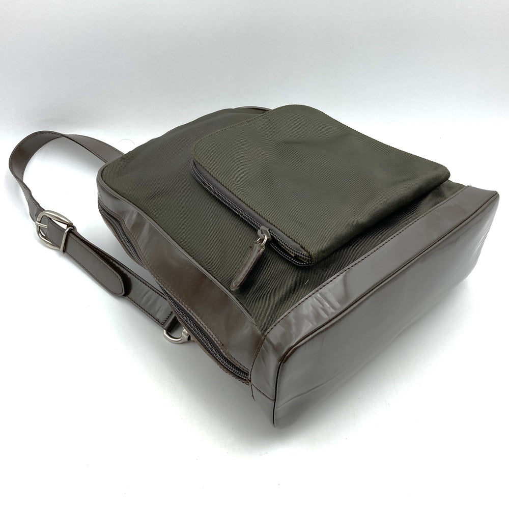 GUCCI Old Gucci 003 2058 Bamboo Body Bag Vintage Nylon/Leather Brown Women's PRE-OWNED