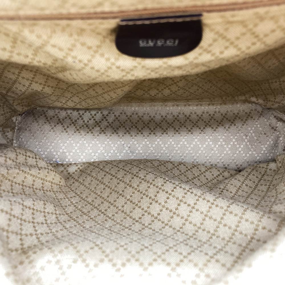 GUCCI Old Gucci 003 2058 Bamboo Body Bag Vintage Nylon/Leather Brown Women's PRE-OWNED