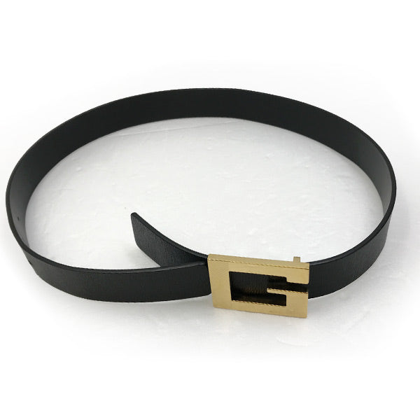 Gucci G Logo Belt Leather Black Pre-owned