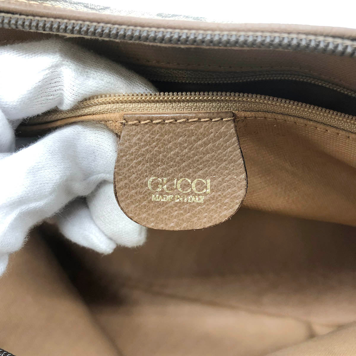 Gucci 000 40 GG Supreme 2-Way Handbag/Shoulder Bag Beige/Brown Pre-owned