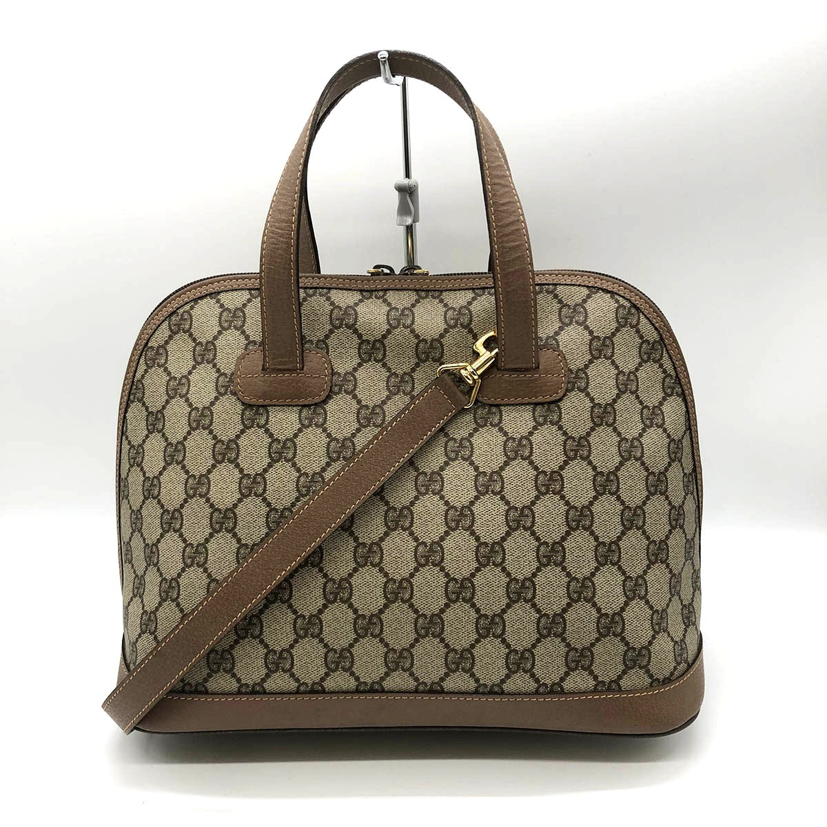 Gucci 000 40 GG Supreme 2-Way Handbag/Shoulder Bag Beige/Brown Pre-owned