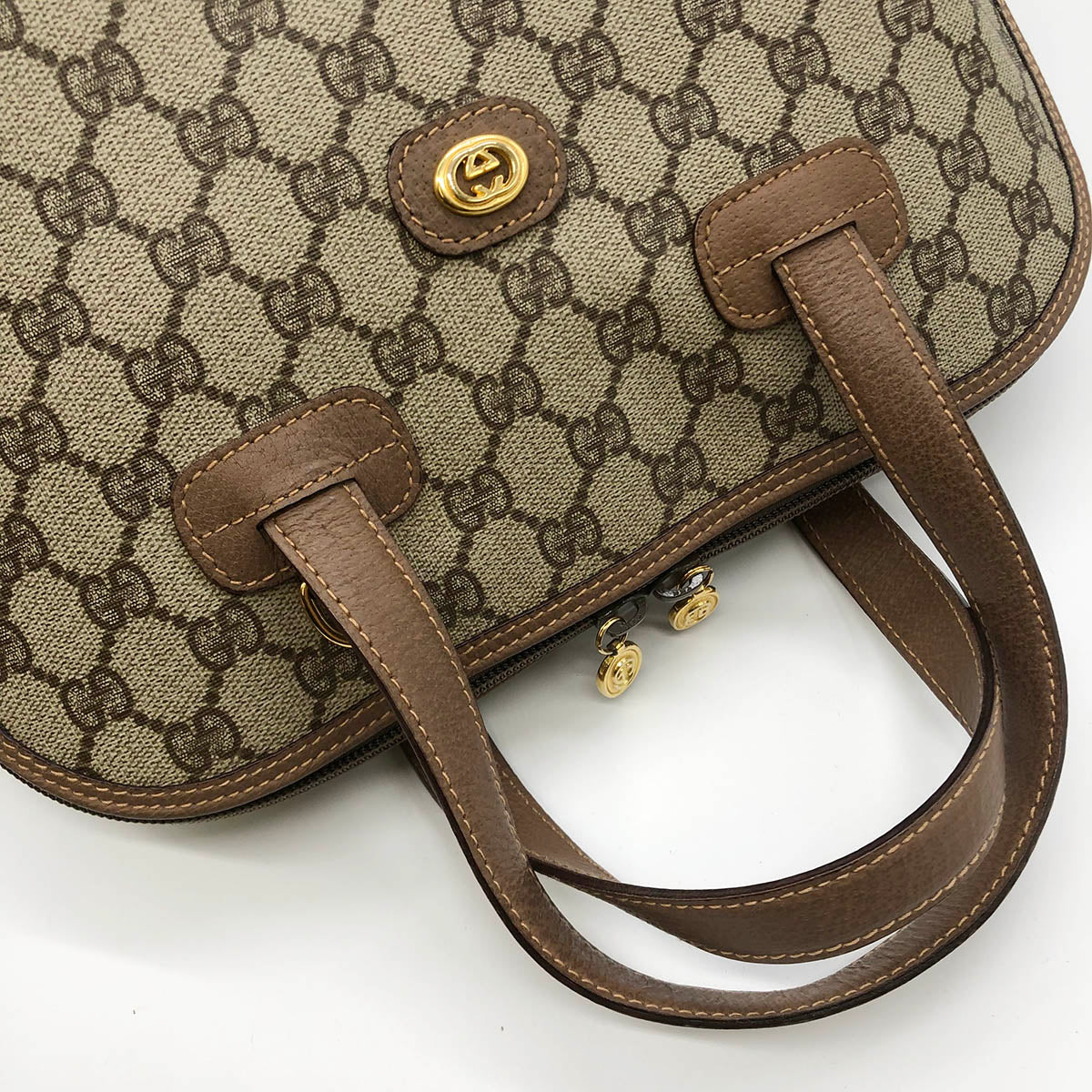 Gucci 000 40 GG Supreme 2-Way Handbag/Shoulder Bag Beige/Brown Pre-owned