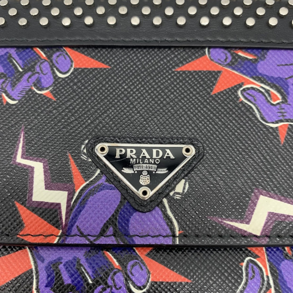 Prada Frankenstein Sacoche Shoulder Bag Leather Black Pre-owned