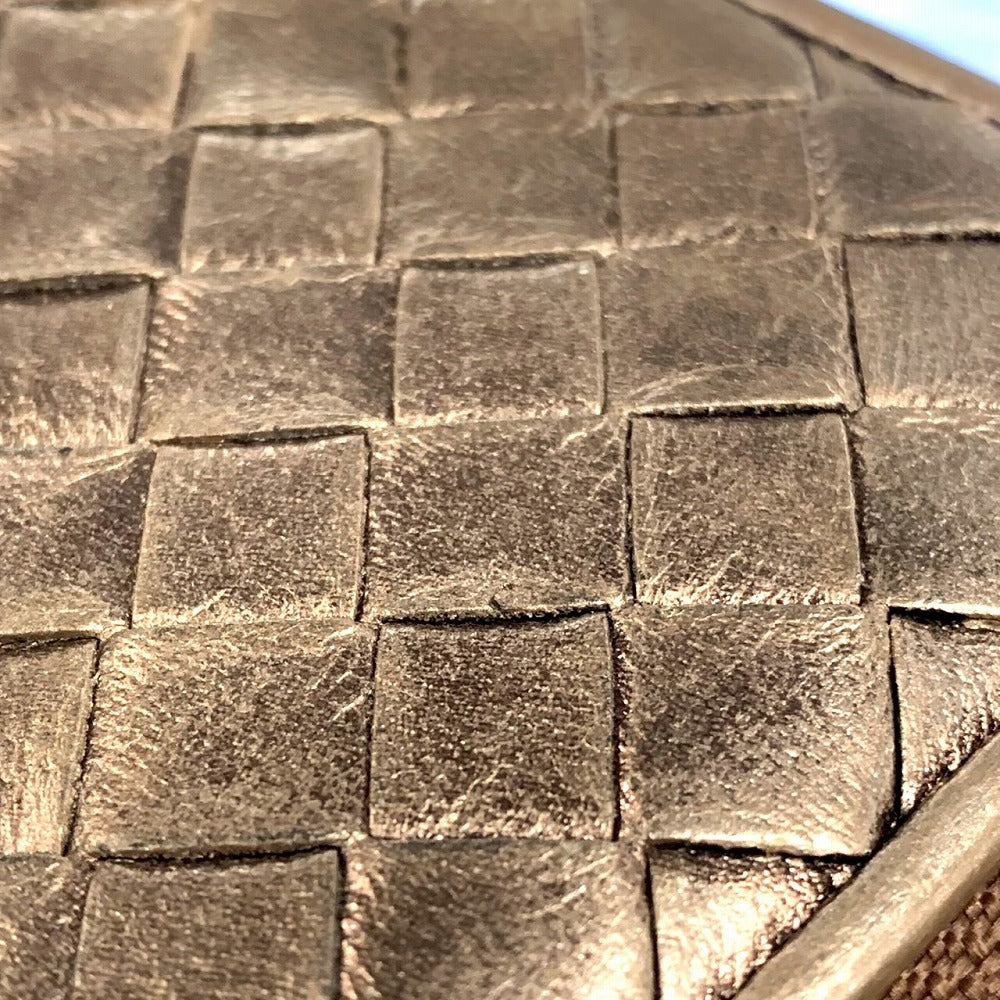 BOTTEGA VENETA Bottega Veneta Intrecciato Long Wallet, Round Zipper, Leather, Bronze, Brown, Gold, Women's Fashion PRE-OWNED