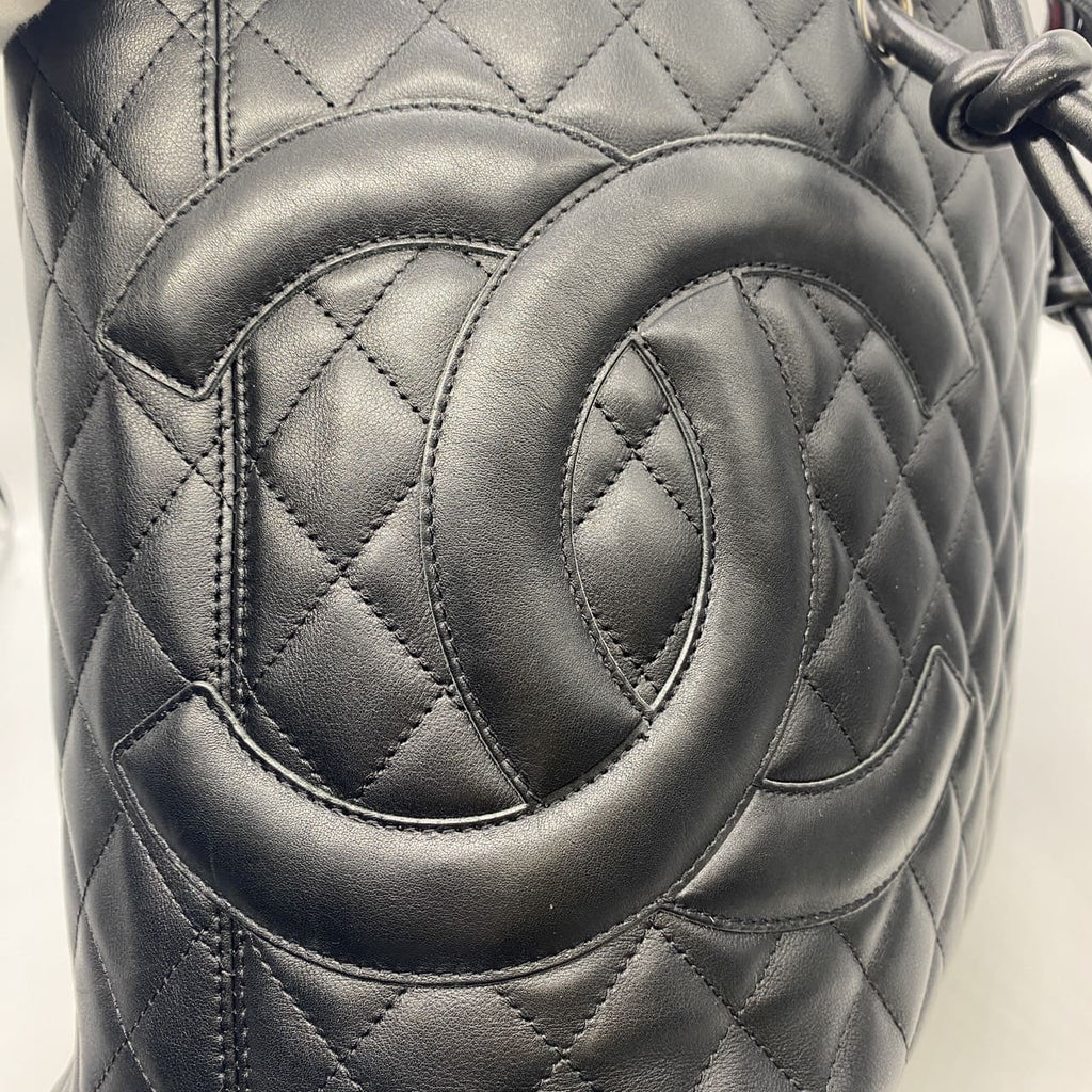 CHANEL Cambon Large Tote Bag, Handbag, Shoulder Bag, Calfskin, Black, Women's/Men's, Vintage, Used Fashion PRE-OWNED