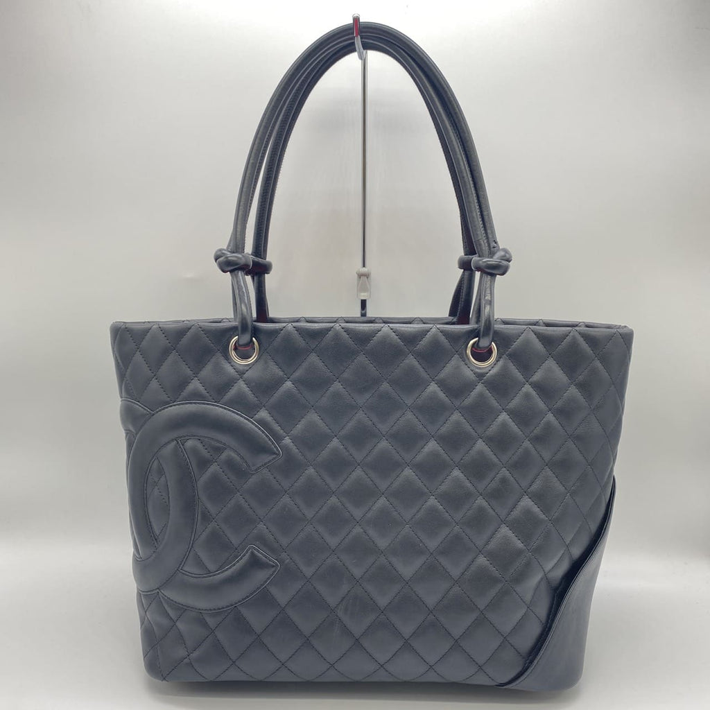 CHANEL Cambon Large Tote Bag, Handbag, Shoulder Bag, Calfskin, Black, Women's/Men's, Vintage, Used Fashion PRE-OWNED