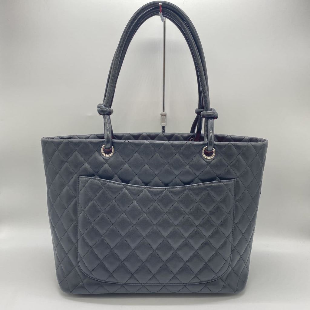 CHANEL Cambon Large Tote Bag, Handbag, Shoulder Bag, Calfskin, Black, Women's/Men's, Vintage, Used Fashion PRE-OWNED