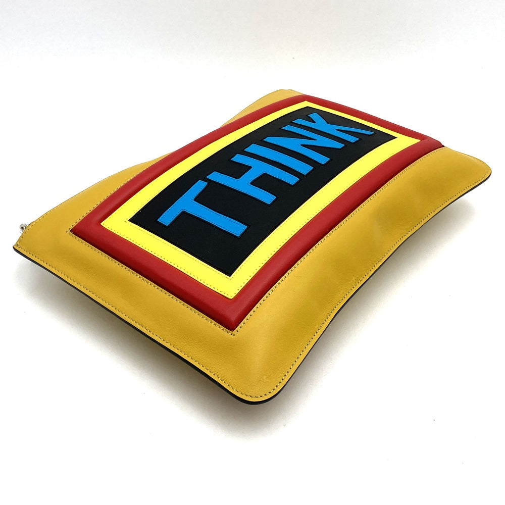 FENDI 7NO078 THINK Clutch Bag, Yellow, Women's and Men's Fashion PRE-OWNED