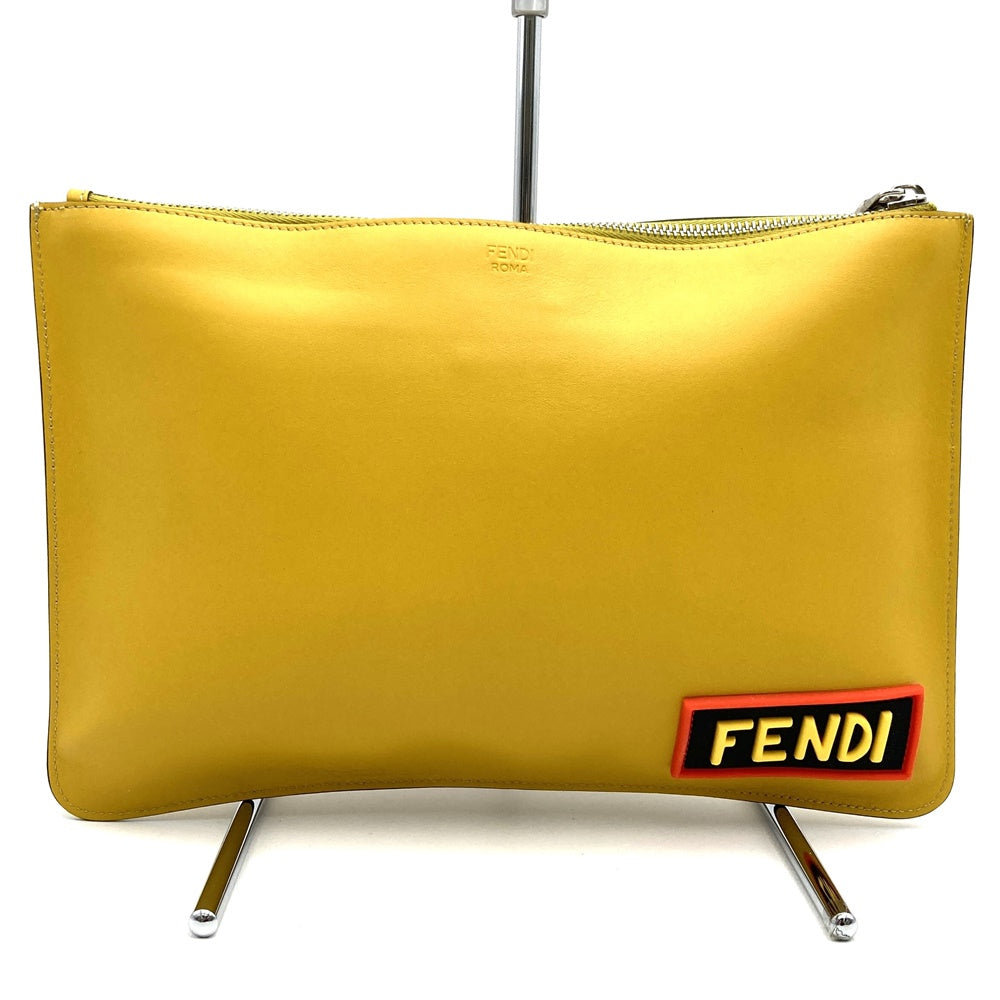 FENDI 7NO078 THINK Clutch Bag, Yellow, Women's and Men's Fashion PRE-OWNED