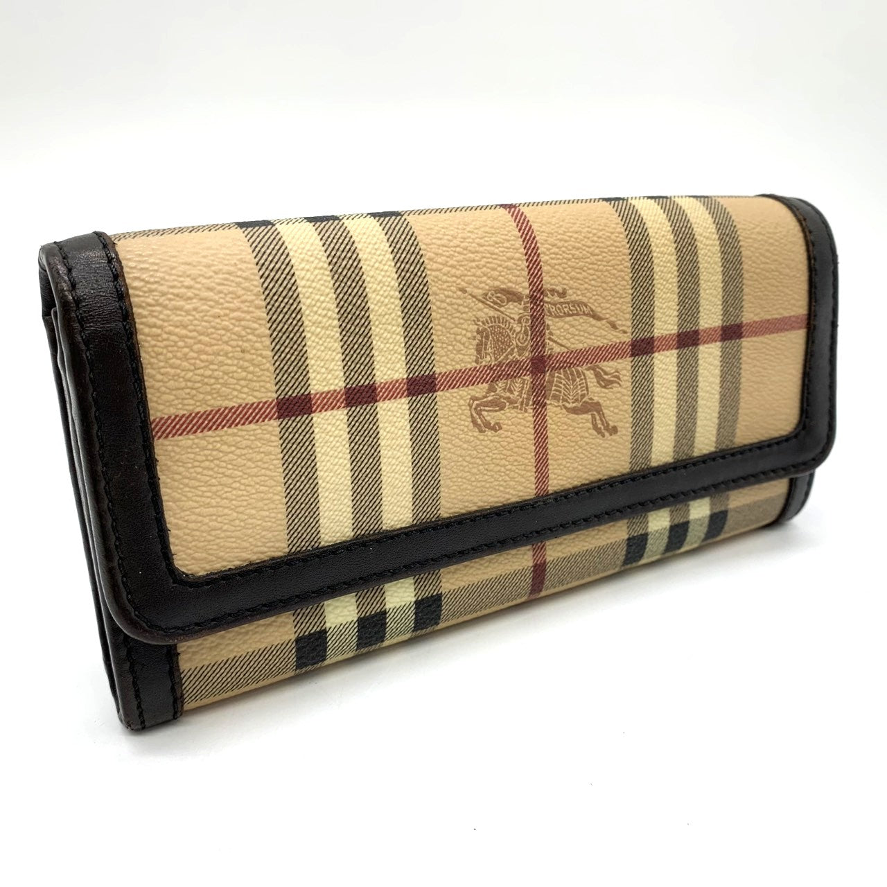 Burberry Nova Check Shadow Horse Wallet PVC/Leather Beige Pre-owned