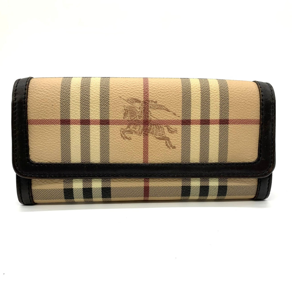 Burberry Nova Check Shadow Horse Wallet PVC/Leather Beige Pre-owned