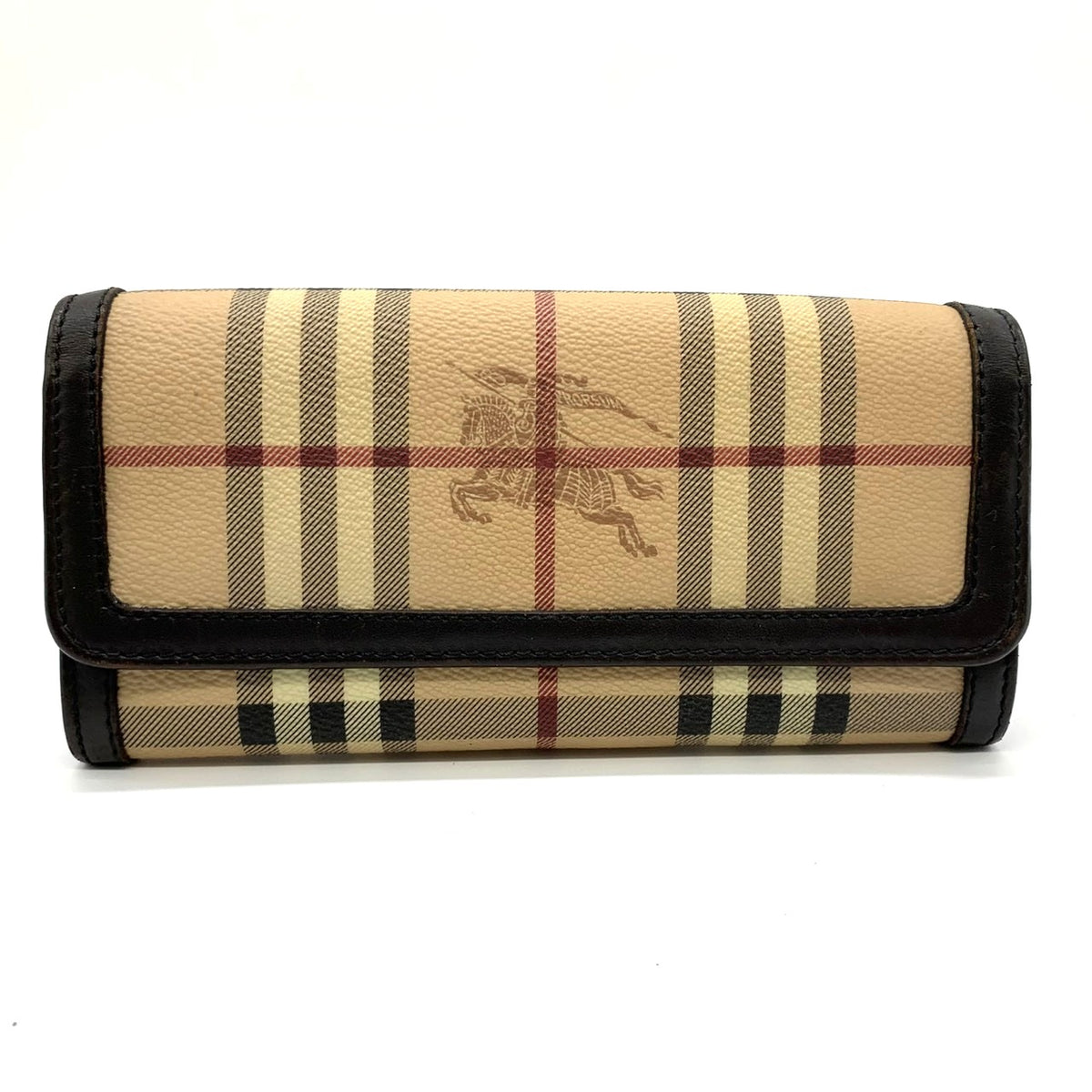 Burberry Nova Check Shadow Horse Wallet PVC/Leather Beige Pre-owned