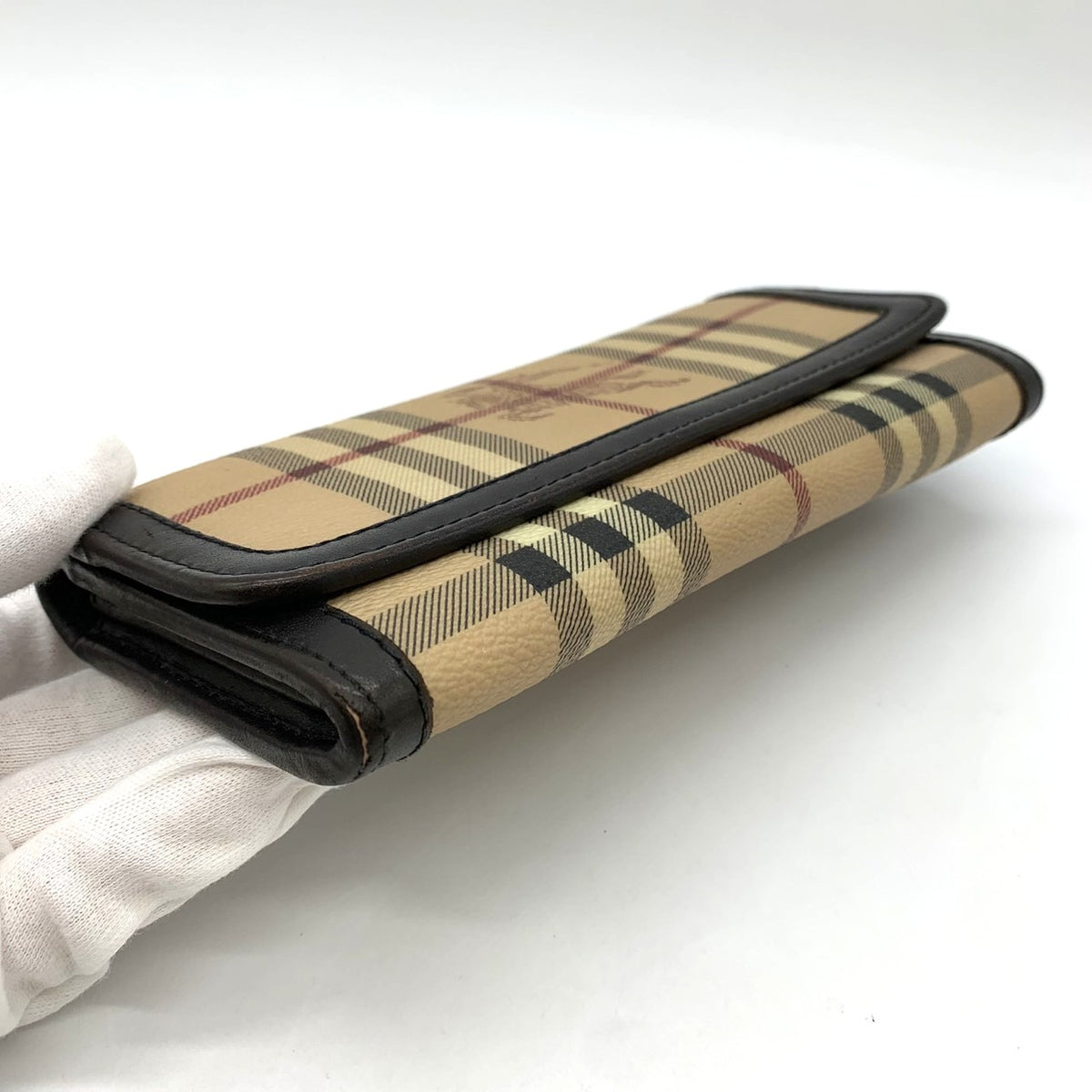 Burberry Nova Check Shadow Horse Wallet PVC/Leather Beige Pre-owned
