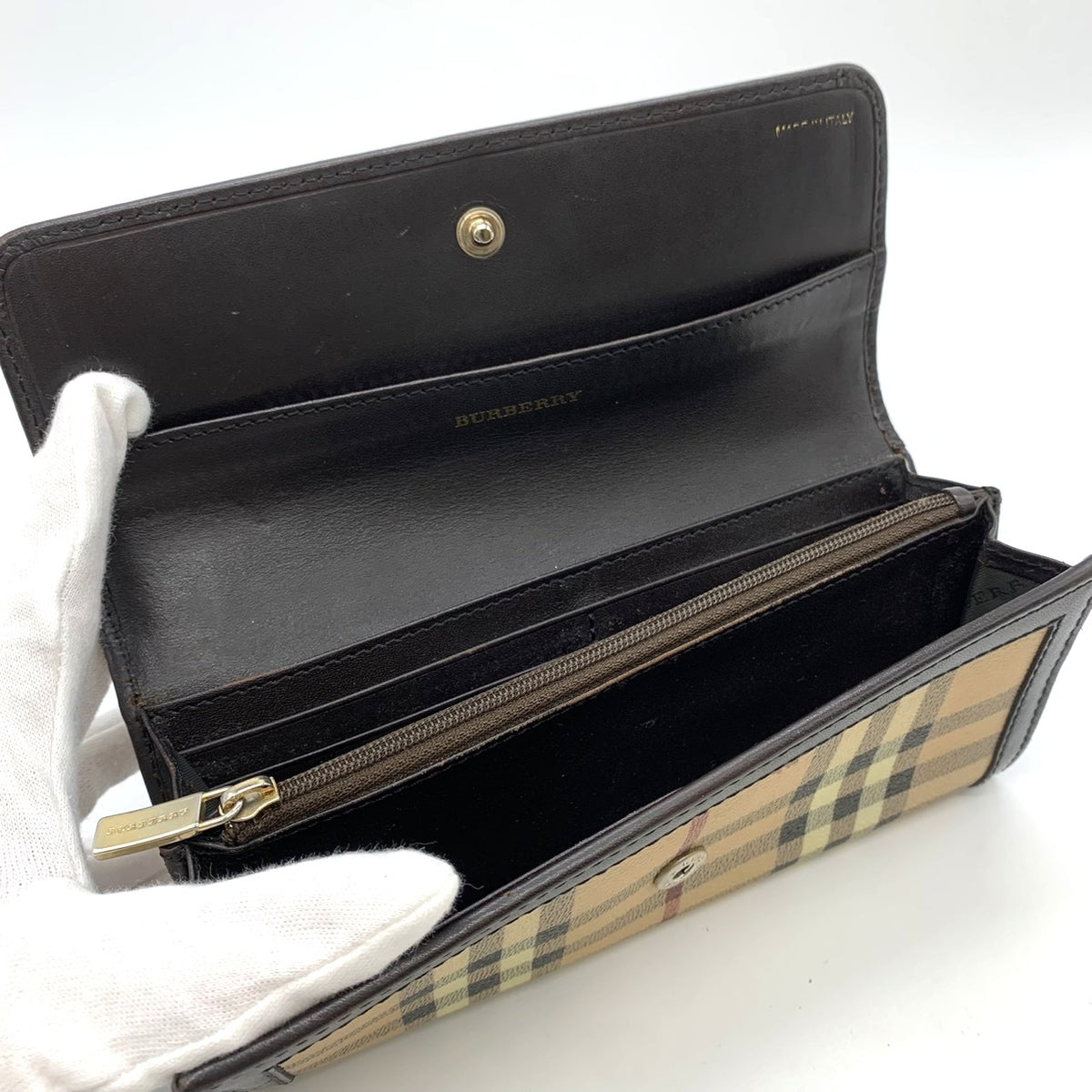 Burberry Nova Check Shadow Horse Wallet PVC/Leather Beige Pre-owned