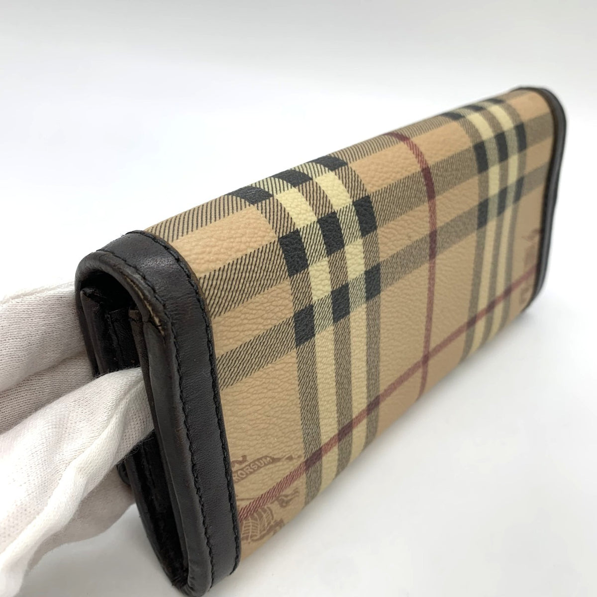 Burberry Nova Check Shadow Horse Wallet PVC/Leather Beige Pre-owned