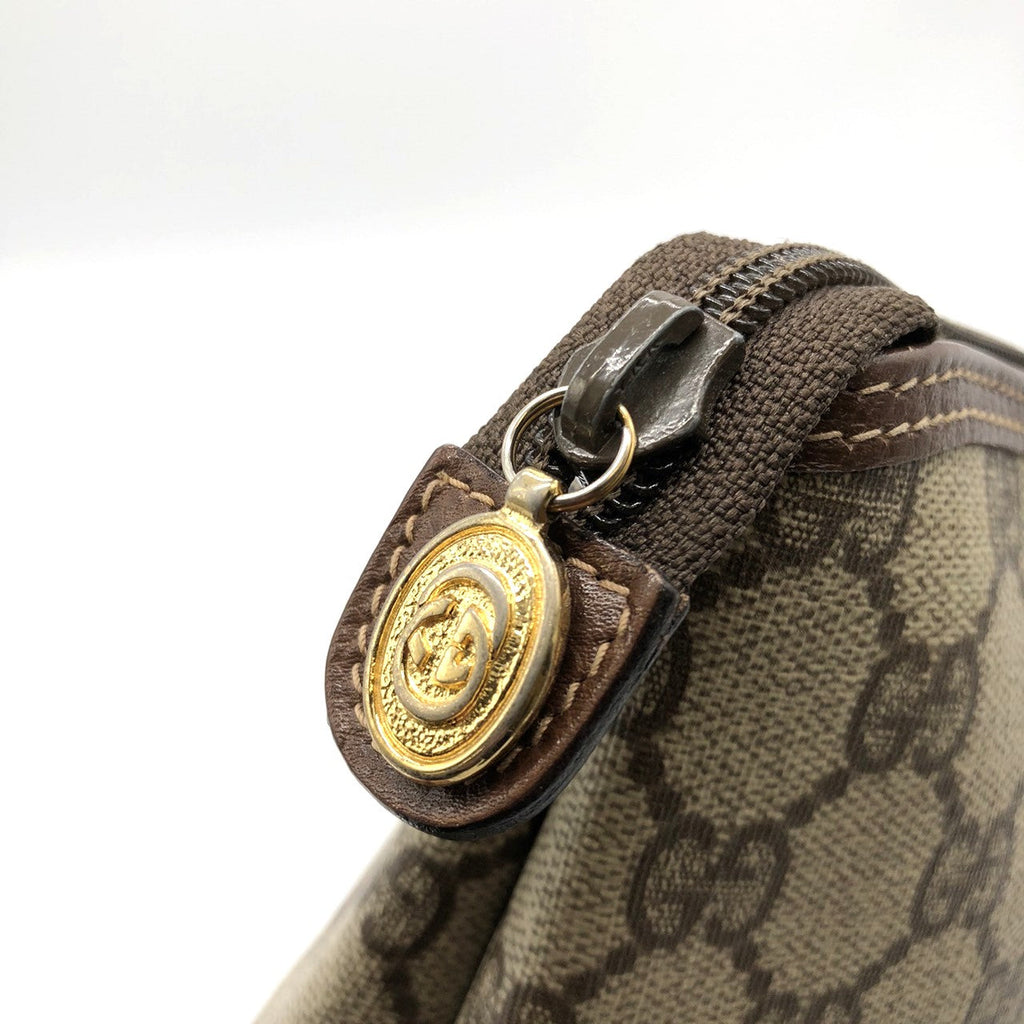 Gucci 014 115 6088 Clutch Bag GG Supreme Canvas/Leather Brown Pre-owned