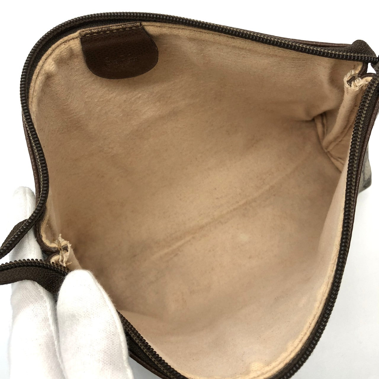 Gucci 014 115 6088 Clutch Bag GG Supreme Canvas/Leather Brown Pre-owned