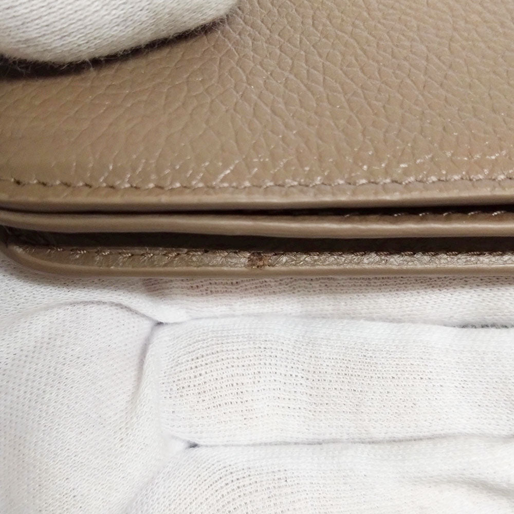 Balenciaga 594216 Bi-fold Compact Wallet Leather Beige/Greige Pre-owned