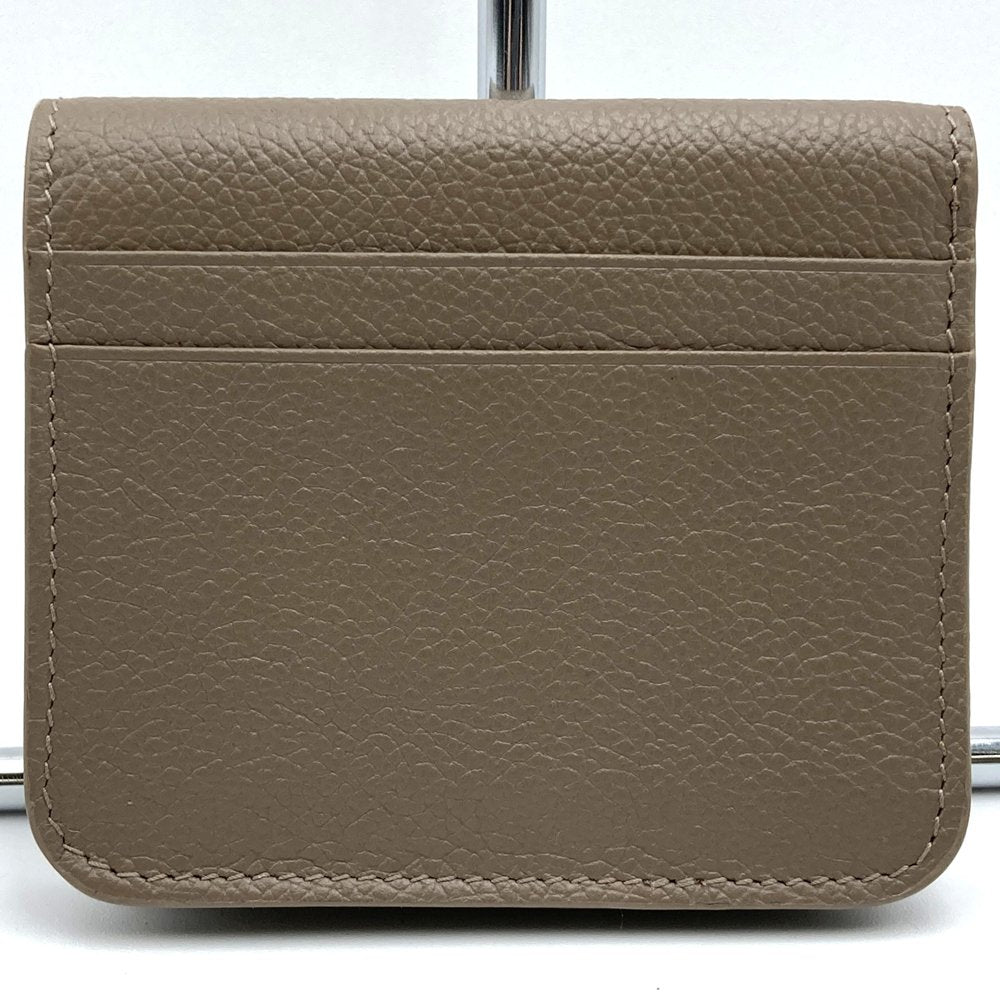Balenciaga 594216 Bi-fold Compact Wallet Leather Beige/Greige Pre-owned