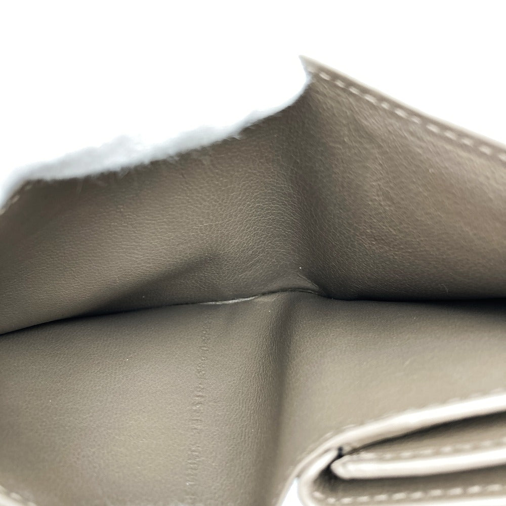 Balenciaga 594216 Bi-fold Compact Wallet Leather Beige/Greige Pre-owned
