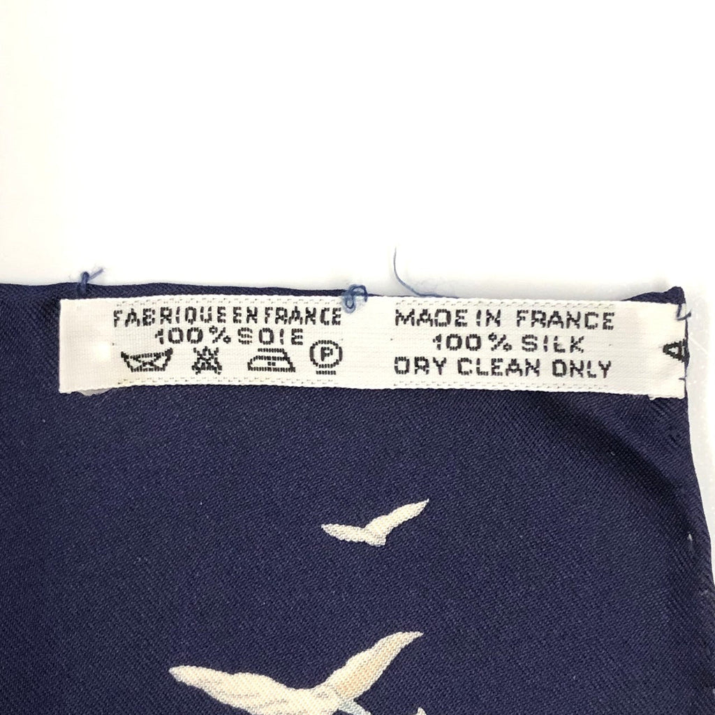 Hermès Carré 90 L'Atlantide Scarf Silk Navy Pre-owned