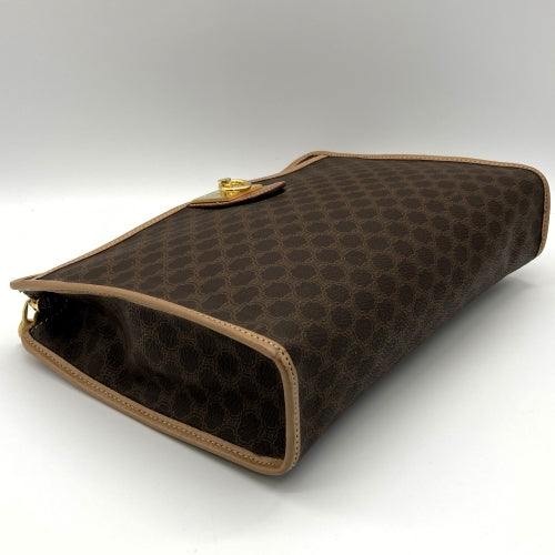 Excellent condition CELINE Macadam clutch bag, second bag, pouch, brown PVC, women's/men's fashion, M13 PRE-OWNED