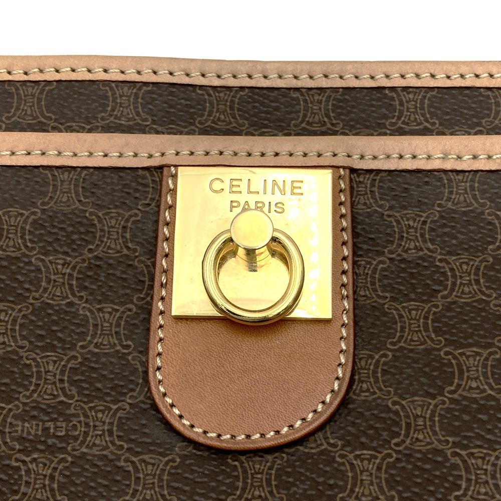 Excellent condition CELINE Macadam clutch bag, second bag, pouch, brown PVC, women's/men's fashion, M13 PRE-OWNED