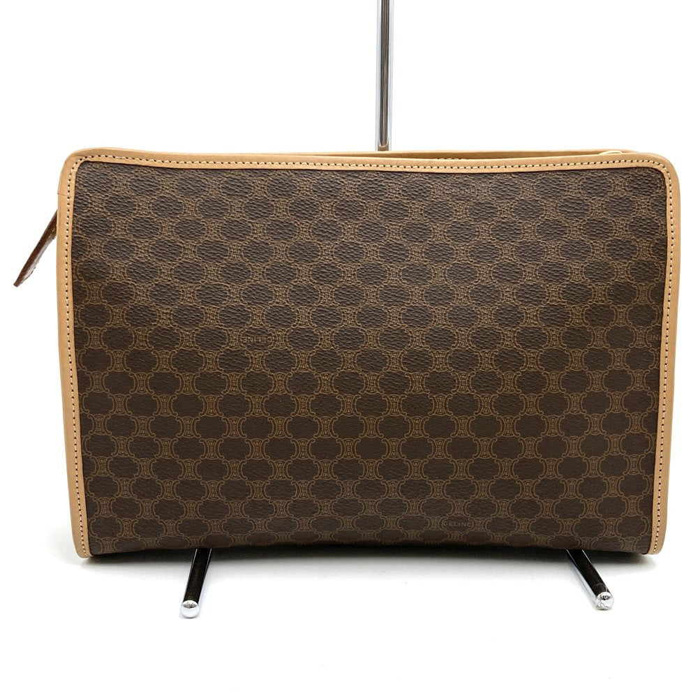 Excellent condition CELINE Macadam clutch bag, second bag, pouch, brown PVC, women's/men's fashion, M13 PRE-OWNED