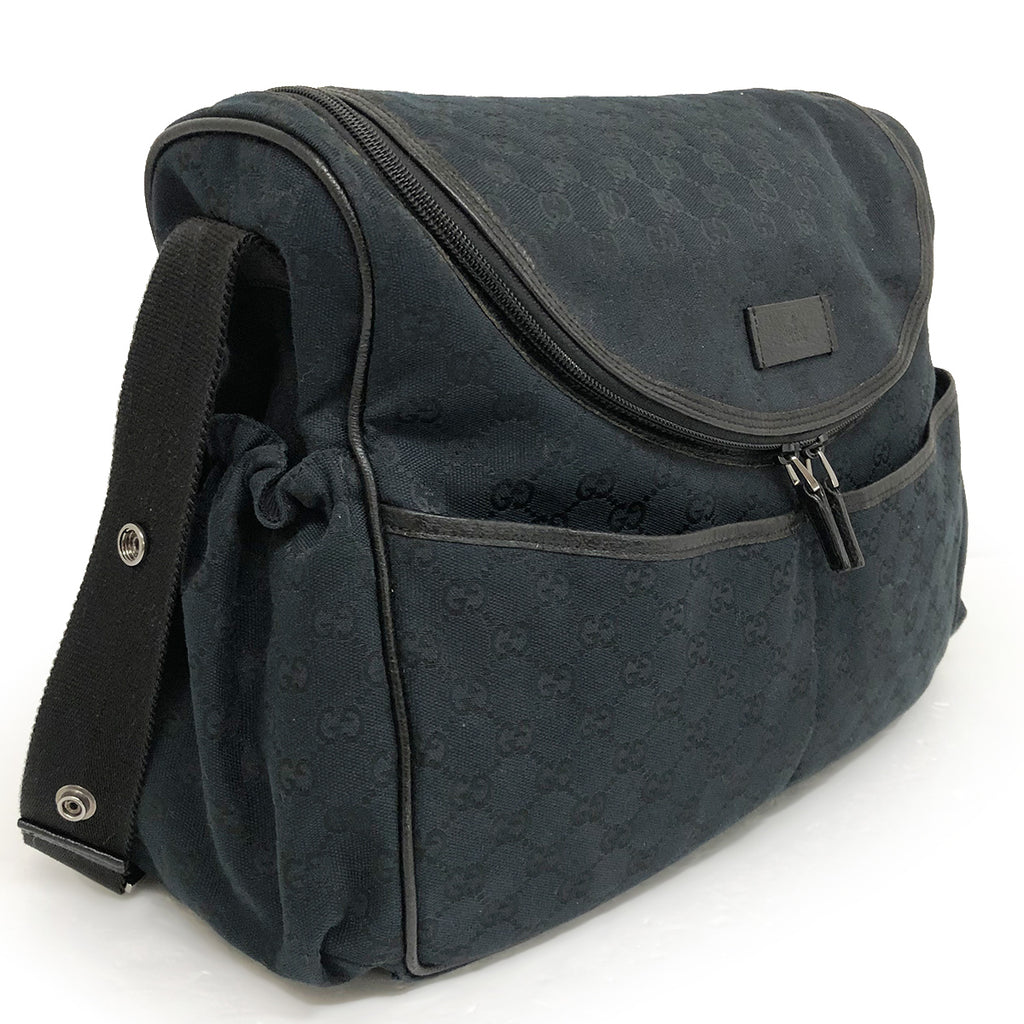 Gucci 123326 Mother's Bag/Shoulder Bag GG Canvas Black Pre-owned