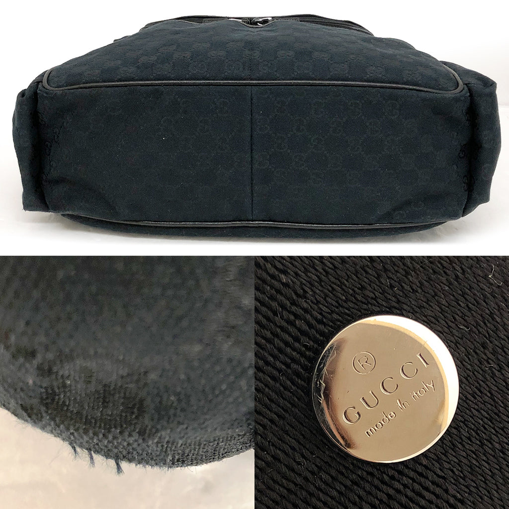 Gucci 123326 Mother's Bag/Shoulder Bag GG Canvas Black Pre-owned