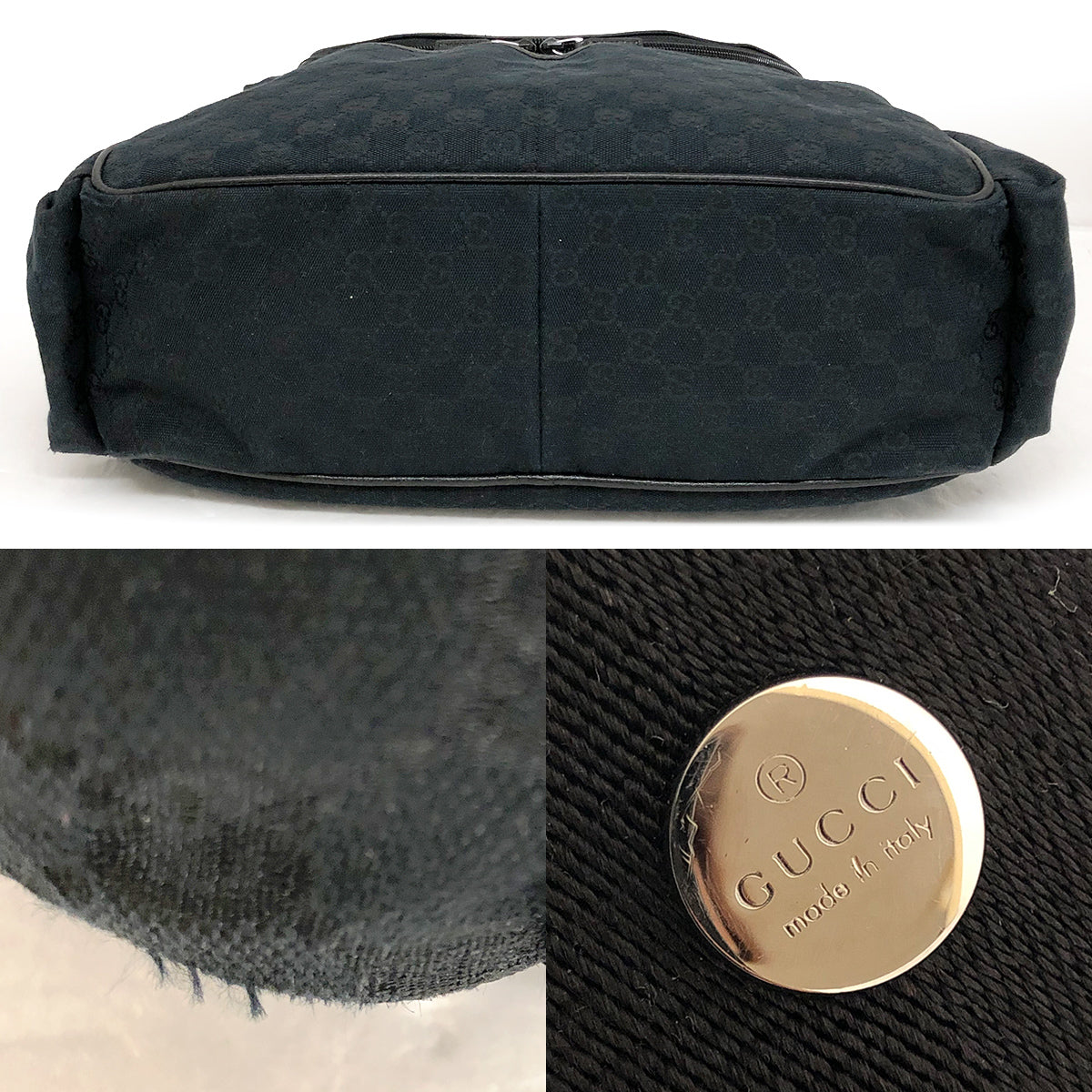 Gucci 123326 Mother's Bag/Shoulder Bag GG Canvas Black Pre-owned