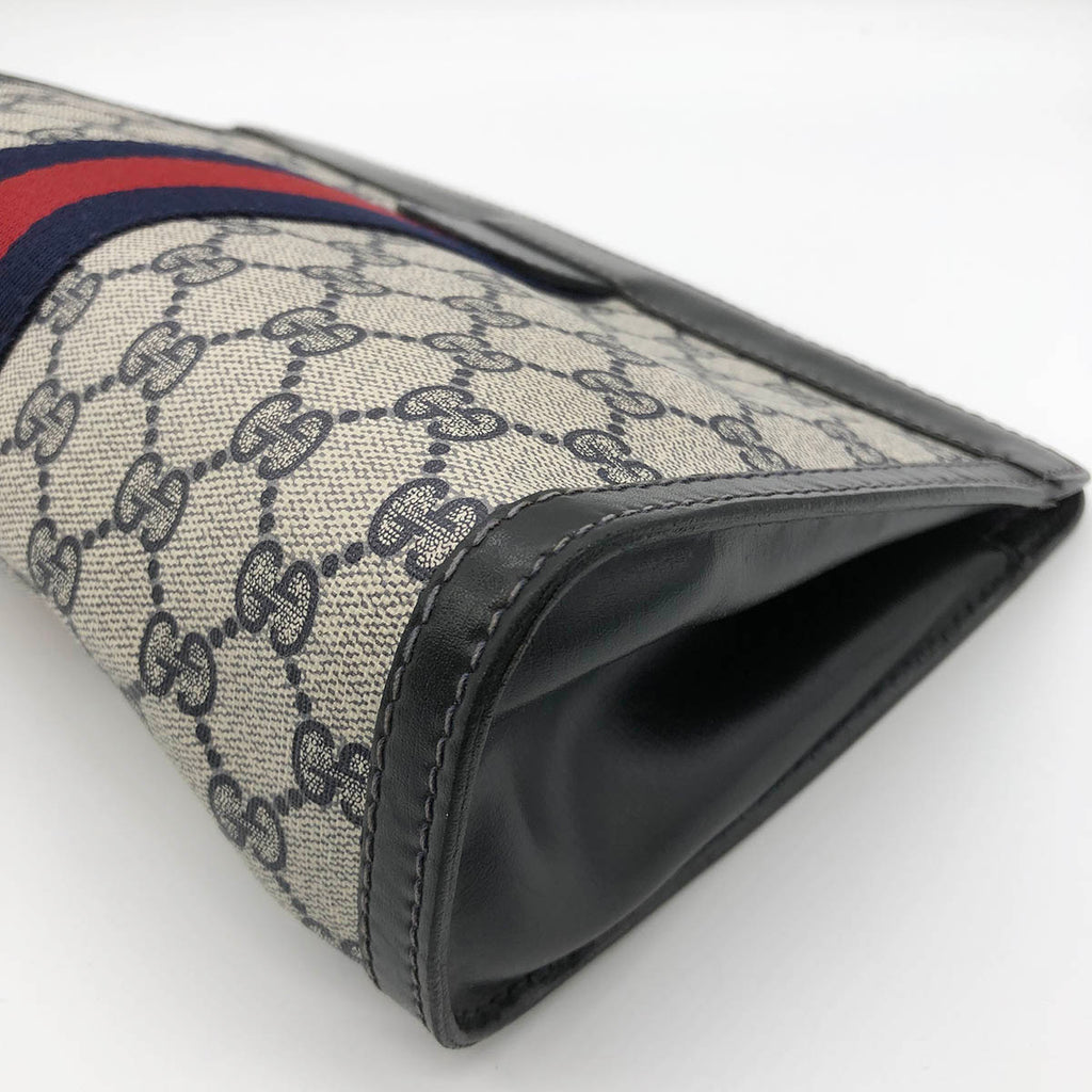 Gucci Parfums  38 Sherry Line Clutch Bag GG Supreme Black Pre-owned