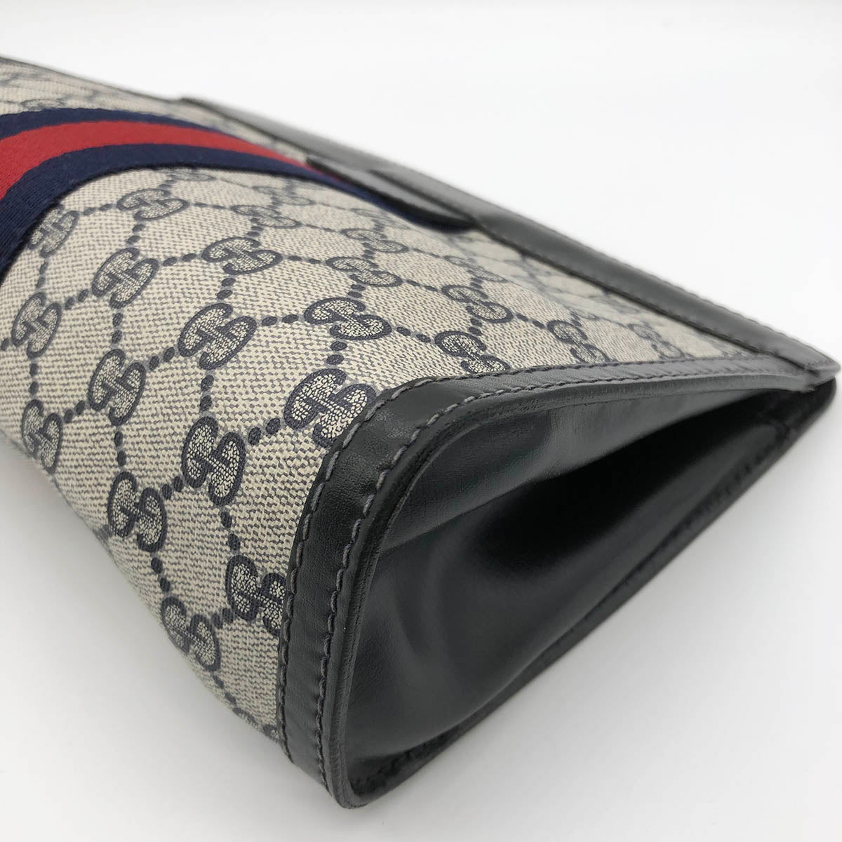 Gucci Parfums  38 Sherry Line Clutch Bag GG Supreme Black Pre-owned